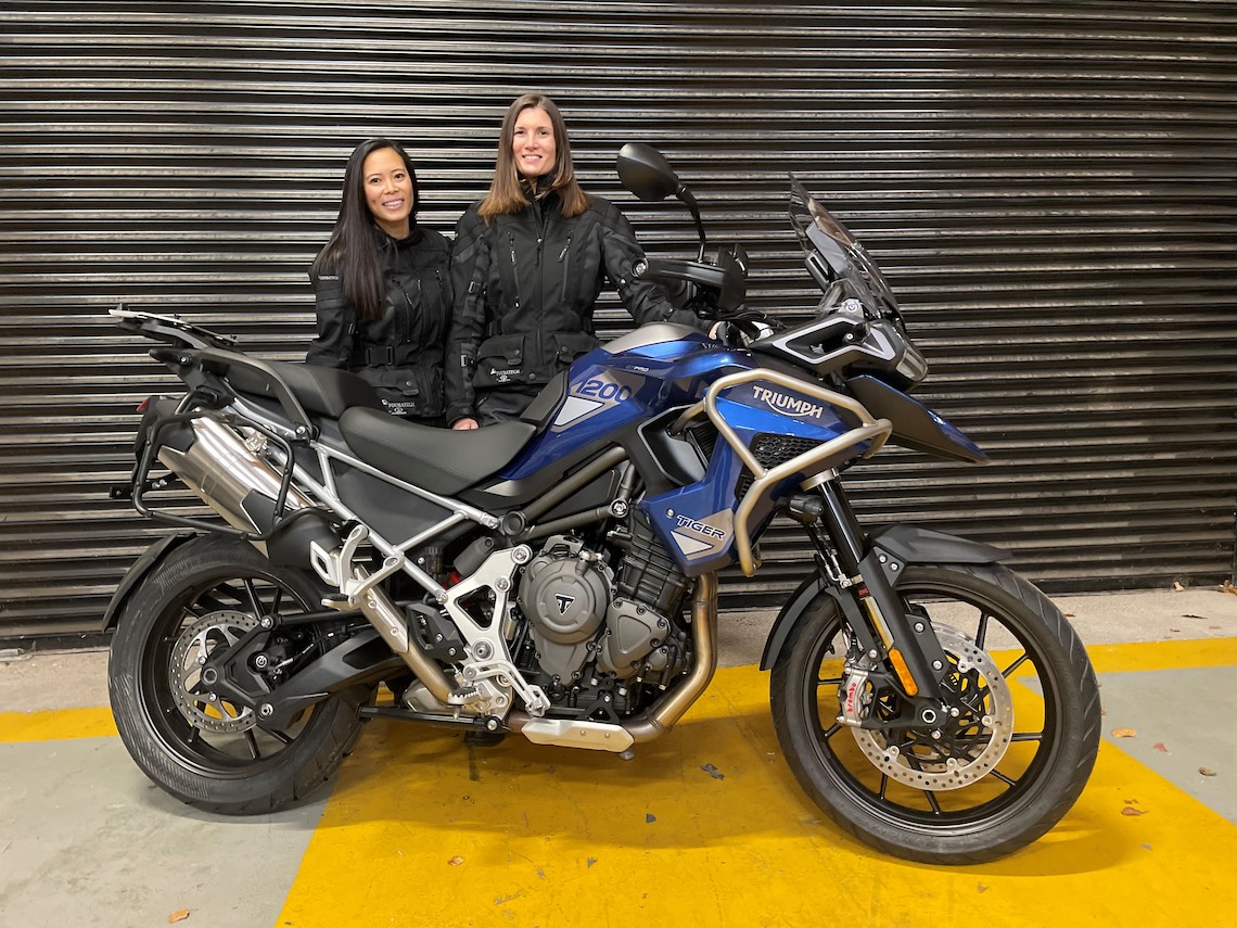 Sandra and Fiona from ADV Travelbug featured with the new Tiger 1200 GT Pro